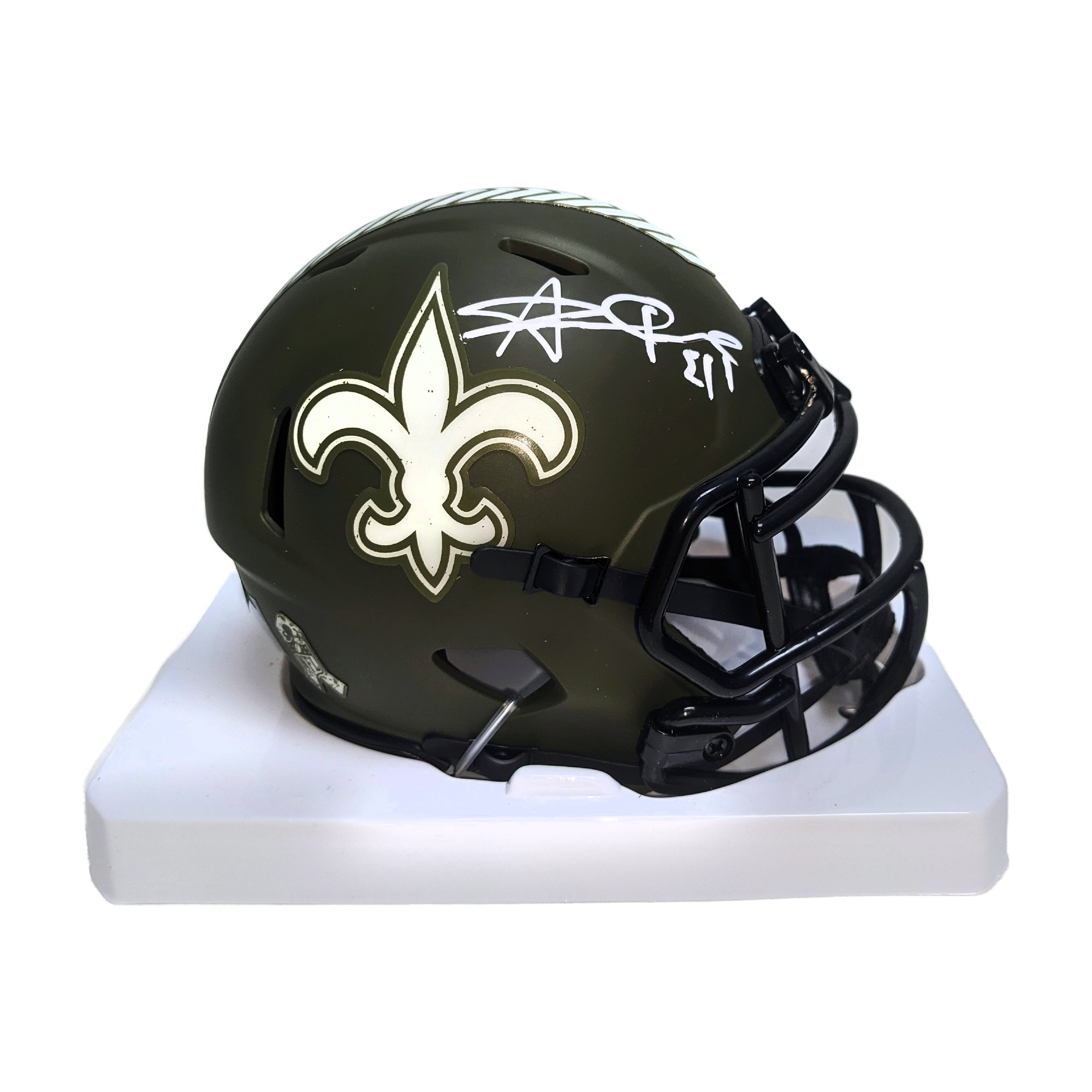 Drew Brees New Orleans Saints Signed Riddell Flash Mini Helmet BAS