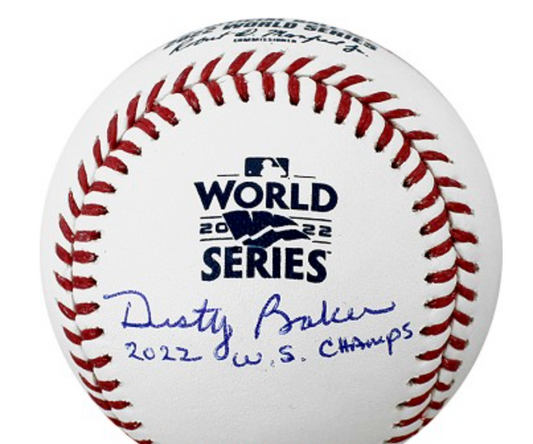 Dusty Baker Signed 2022 World Series Baseball with 2022 WS Champs Inscription (Pre-Order)