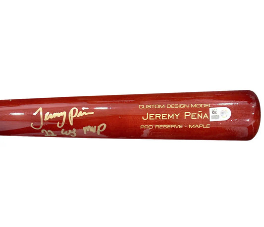 Jeremy Peña Astros Signed 22 WS MVP Inscribed Victus Custom Model Bat MLB Auth